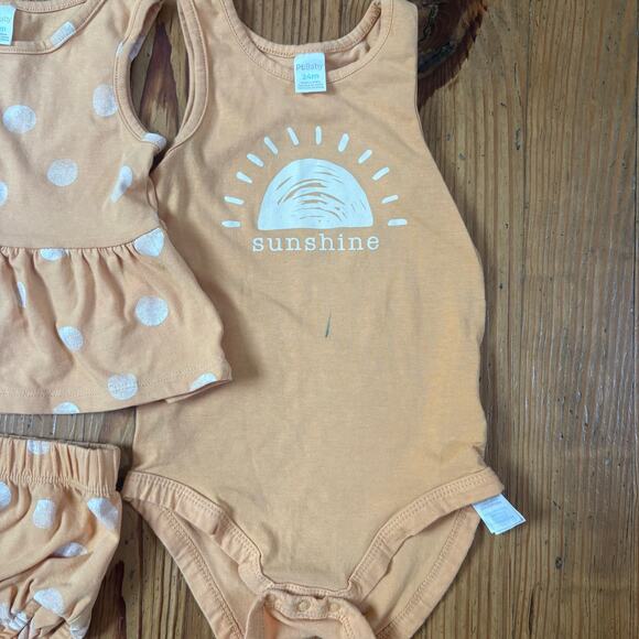 PL Baby yellow ivory sunshine bodysuit bloomer baby girl sets SIZE 24M - Picture 4 of 6